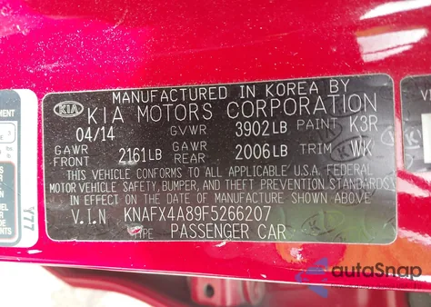 2015 Kia Forte Ex z USA, uszkodzony, nr VIN KNAFX4A89F5266207